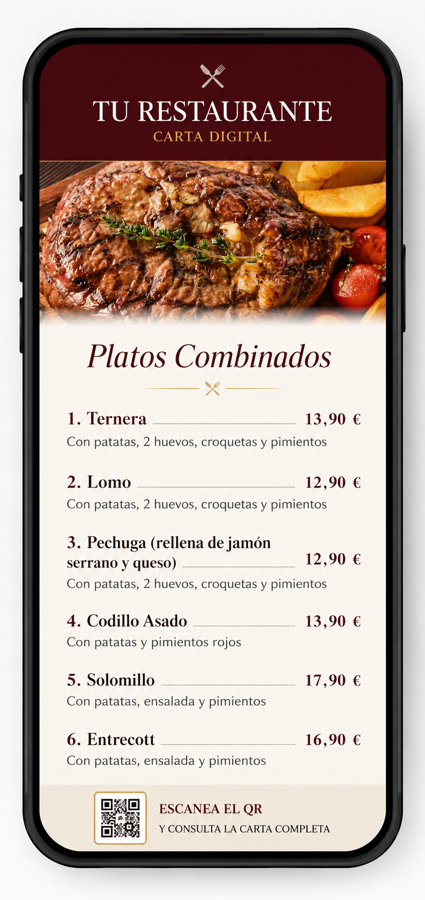 Ejemplo real de carta digital QR